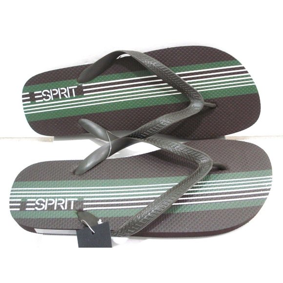 ESPRIT FINN-E Mens Flip Flop Sandals Dark Brown/Green Size 11 New - Picture 6 of 7
